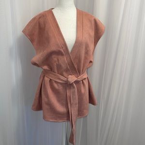 Ryegrass -Plus Womens Faux Suede Vest NEW WITH TAG